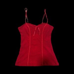 Candie’s Red Lace Corset-Style Camisole – Size M